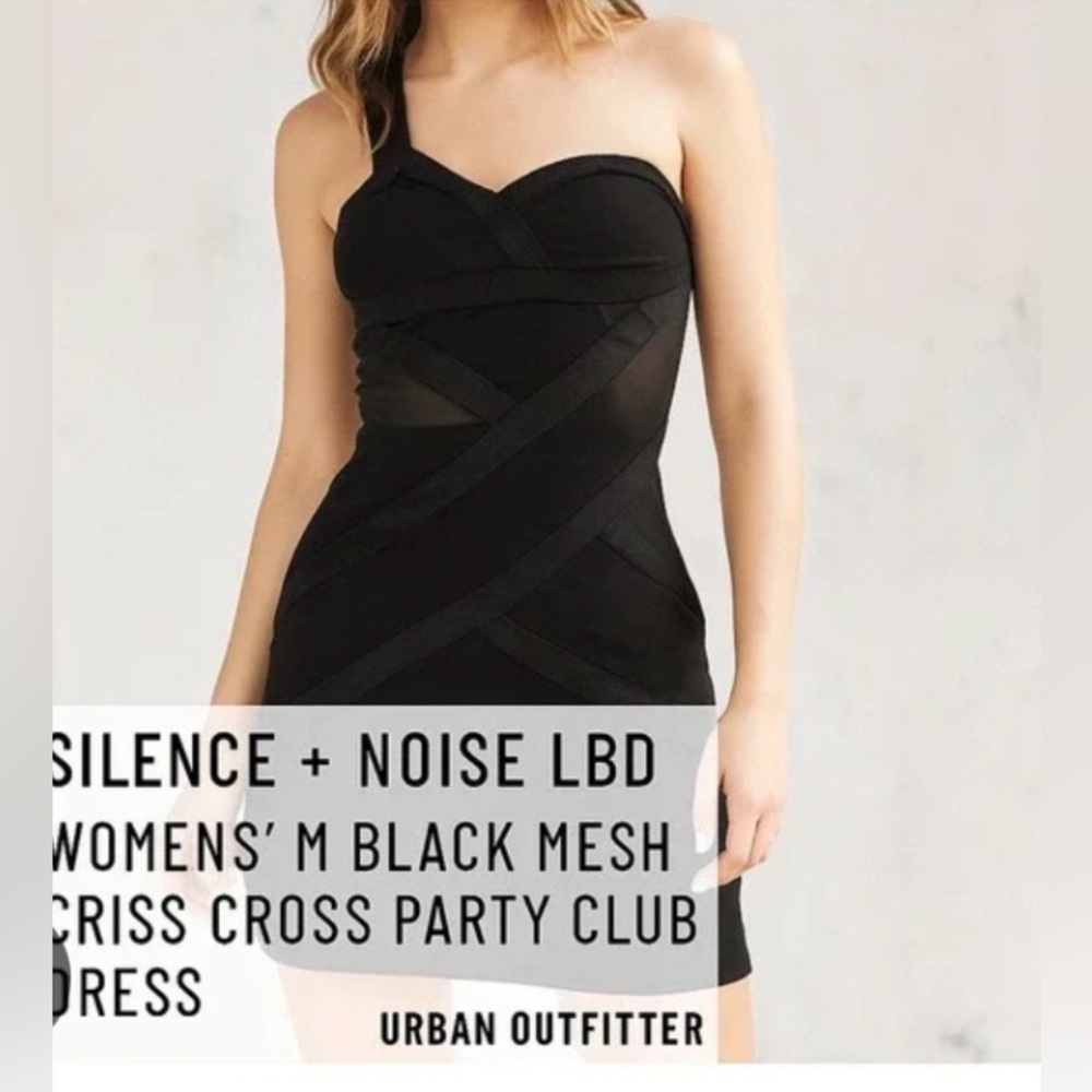 Silence + Noise black, mesh, criss cross, party dress, size juniors small